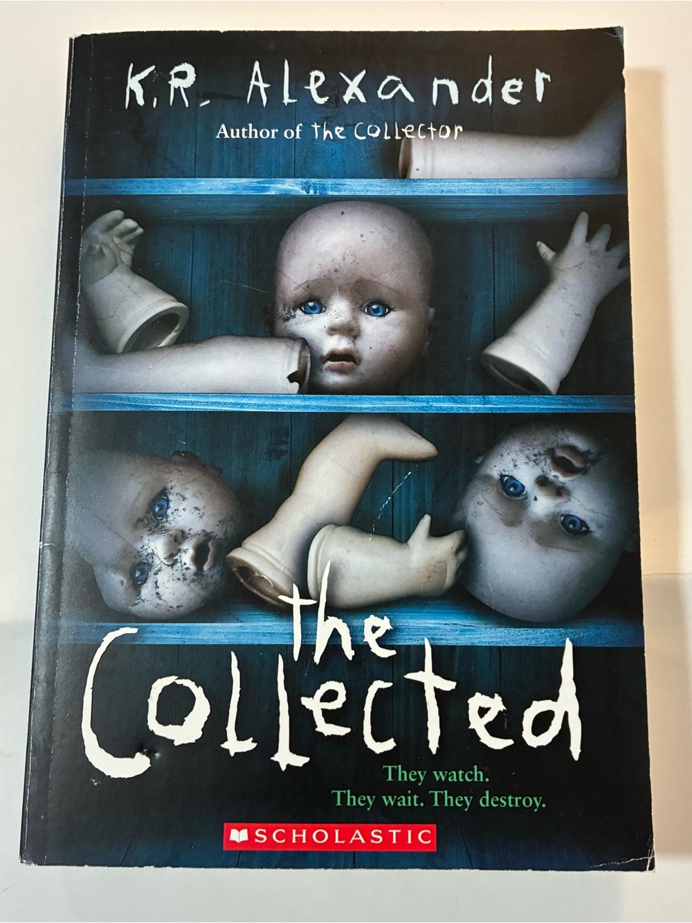 Scholastic The Collected — Doll Head Horror Cover (Blue, White, Black)